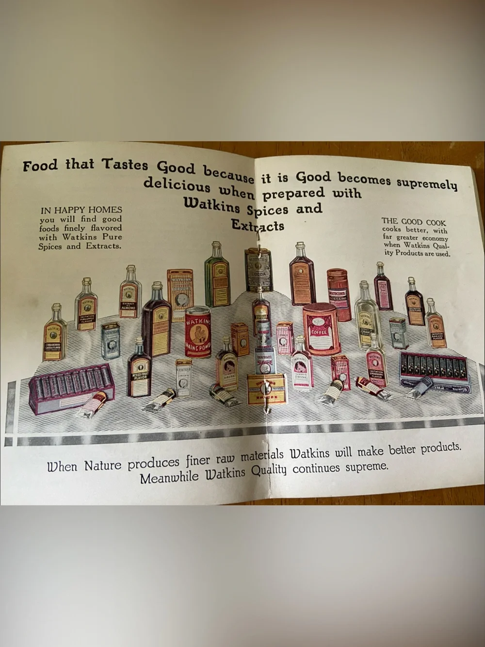 Antique Vintage 1920s 20s Watkins advertising advertisement baking and Cookbook
